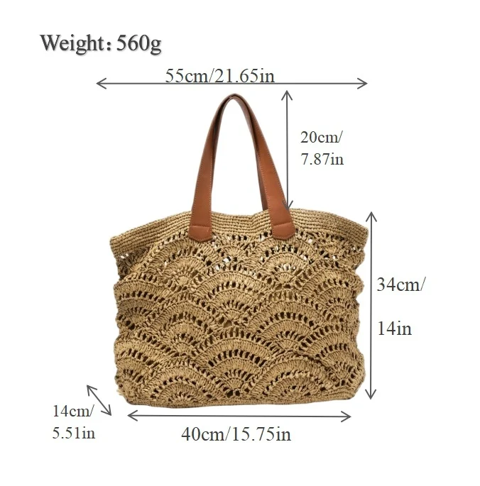 Geräumige Makramee-Strandtasche Skanto