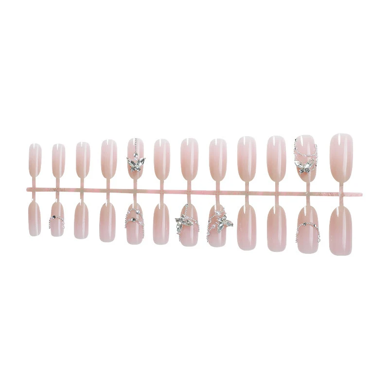 Elegantes Stiletto Press-On Nagelkunst-Set mit Kristallakzenten Brehn