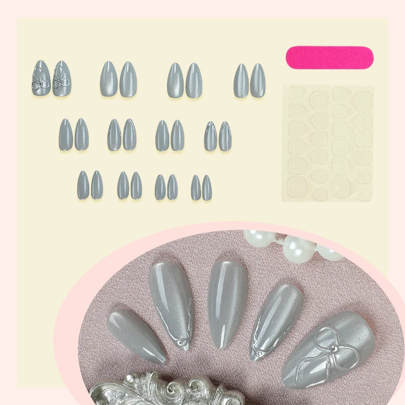 Elegante Stiletto Press-On Nagelkunst Brehn