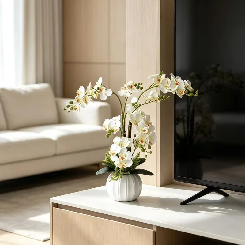 Elegante Kunstorchideenbouquet für die Wohnkultur Präsentation