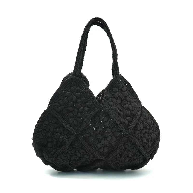 Handgefertigte Makramee-Crossover-Tasche mit verspieltem Blumenmuster Skanto