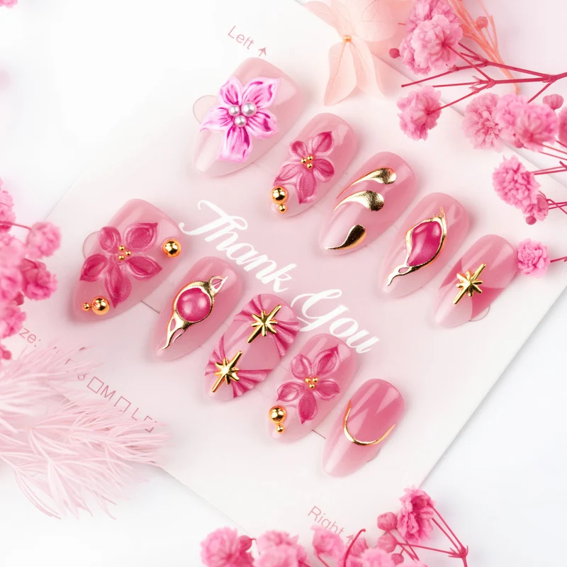 Elegante Blumen-Design Aufkleben-Nagelkunst Brehn