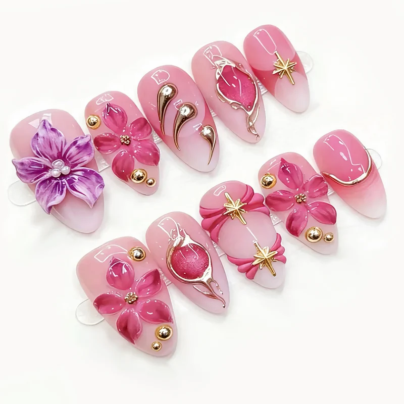 Elegante Blumen-Design Aufkleben-Nagelkunst Brehn