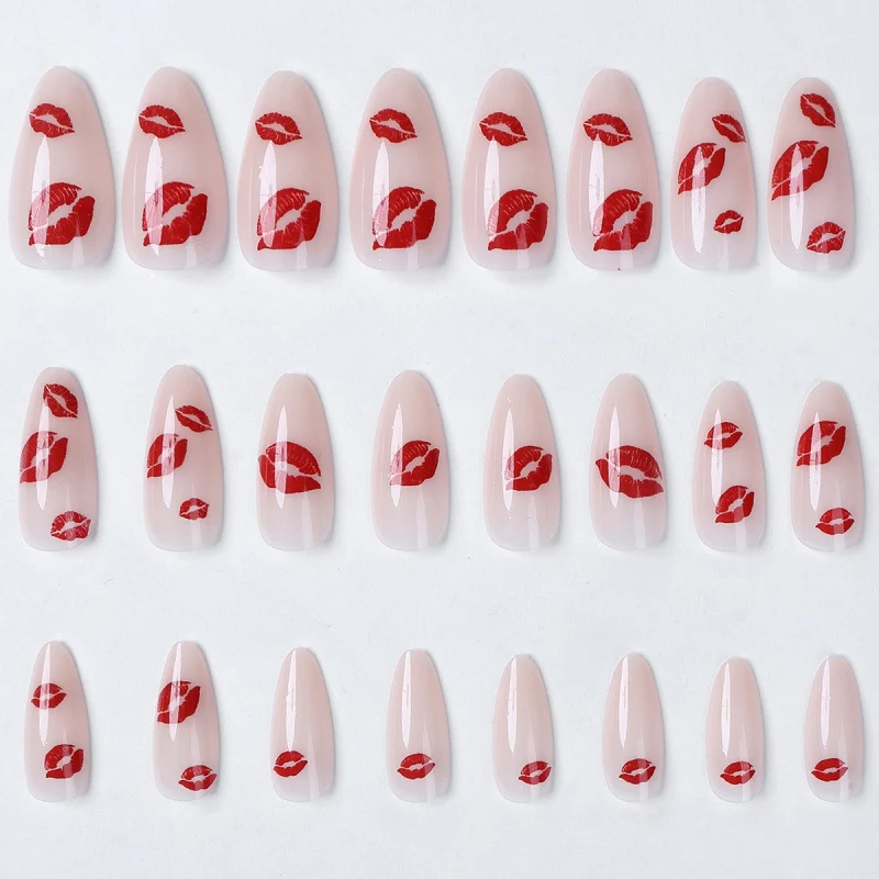 Künstlerischer Kiss-Druck Press-On Nagelset