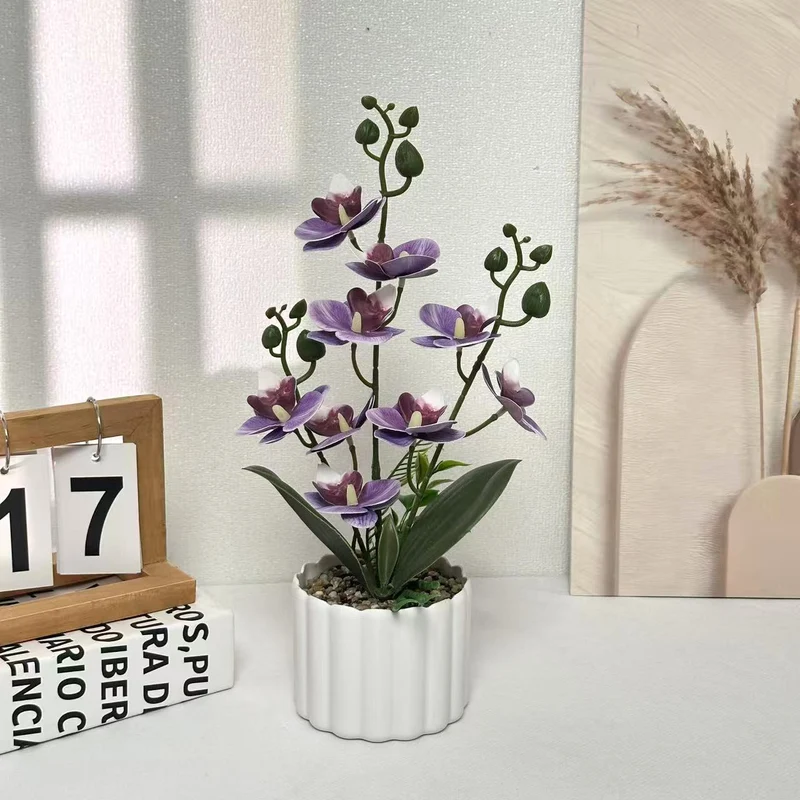Elegante Kunst-Orchideen-Anordnung für die Inneneinrichtung zuhause