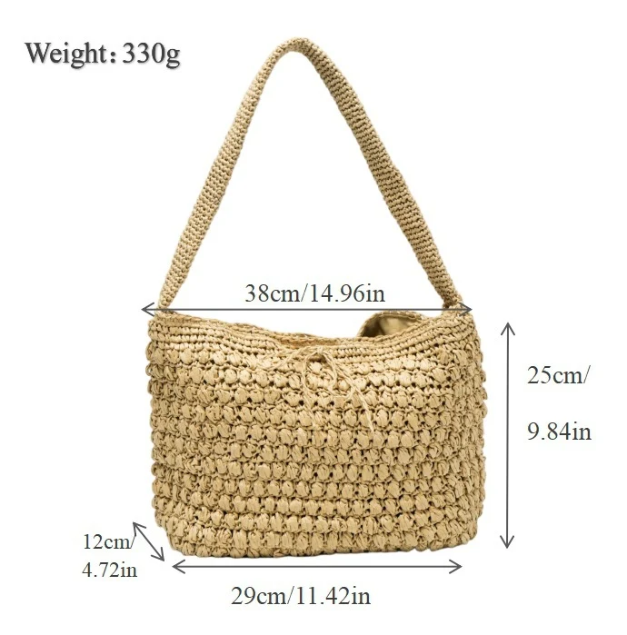 Geräumige Makramee-Tasche mit breiten Trägern Skanto
