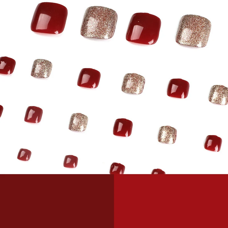 Glittery Press-On Pediküre Set Brehn