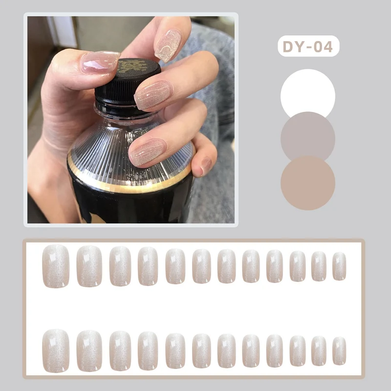 Glitzerndes Natürliches Finish Press-On Nagelset Brehn