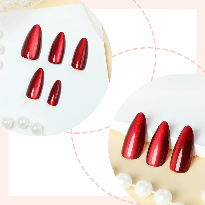Elegantes, mandelförmiges Press-On Nageldesign Set Brehn