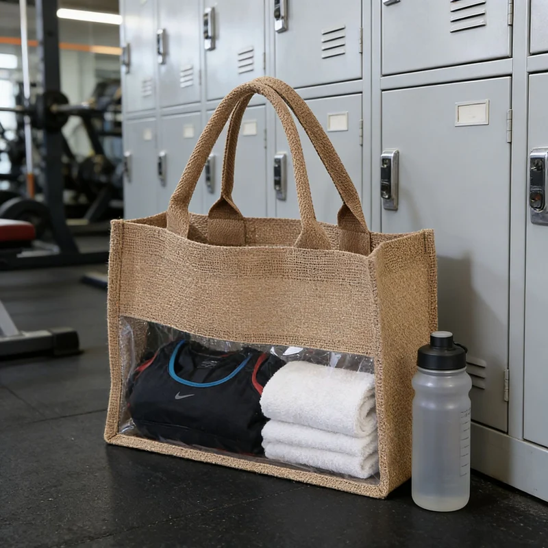 Jute-Tragetasche mit Netz-Design Skanto