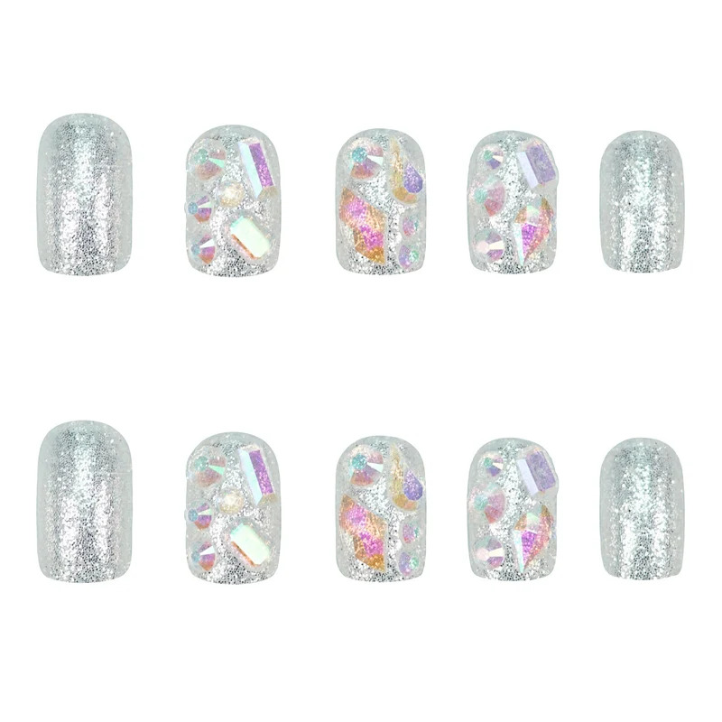 Glitzerndes Gel Press-On Nagelset Brehn