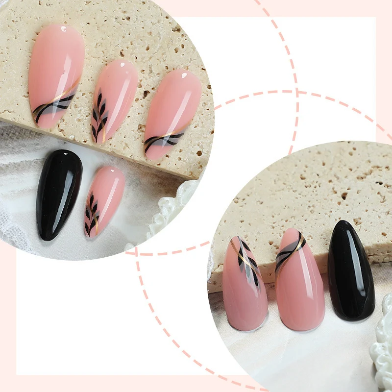 Dekorativer Press-On-Nagelsatz mit eleganten Designs Brehn