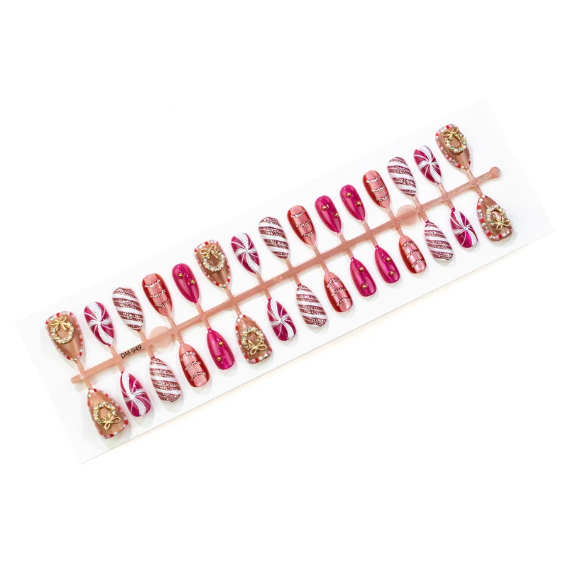 Dekoratives Press-On Nagelkunstset mit Weihnachtsmotiven Brehn