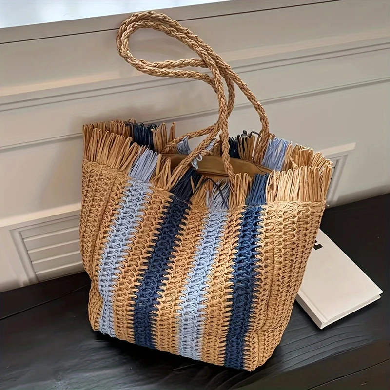 Geflochtene Tragetasche mit einzigartigem Textur-Design Skanto