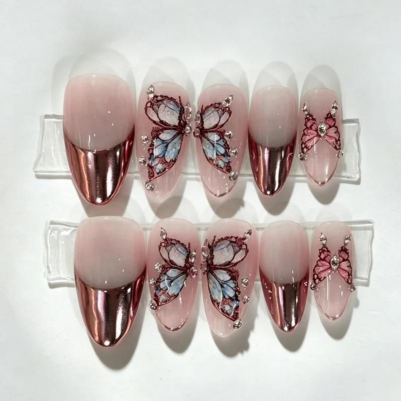 Dekoratives Schmetterling Press-On Nagelkunst Set Brehn