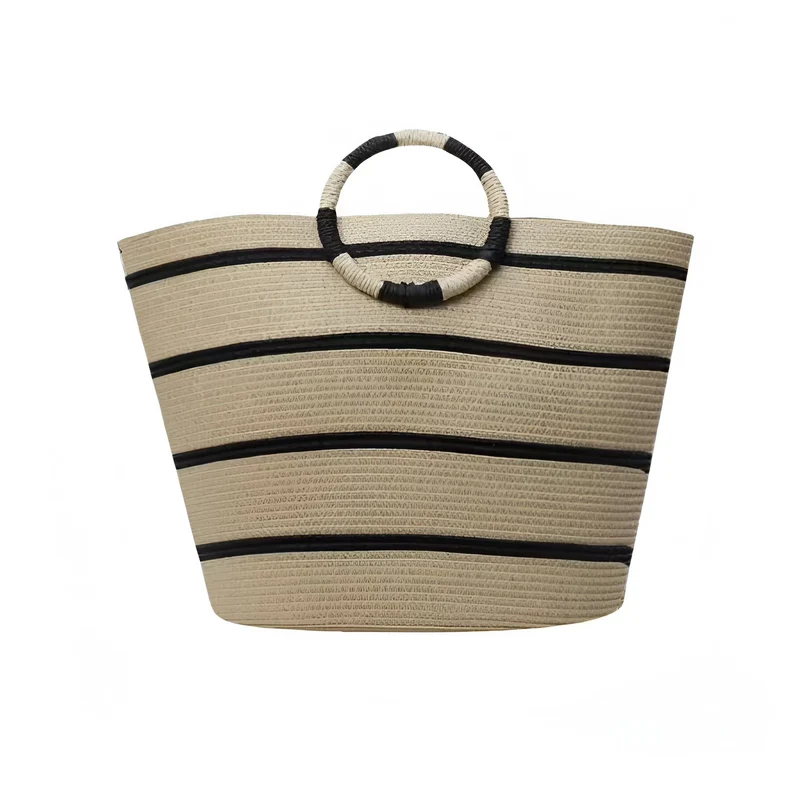 Elegante Strohtasche mit Rundgriff Skanto