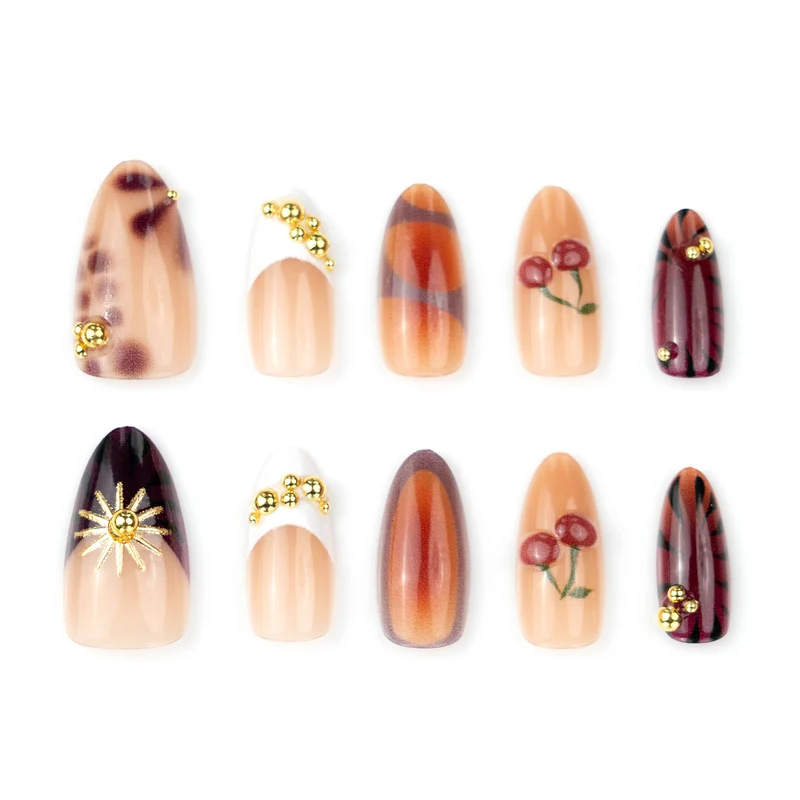 Künstlerisches Multi-Design Press-On Nail Art Set