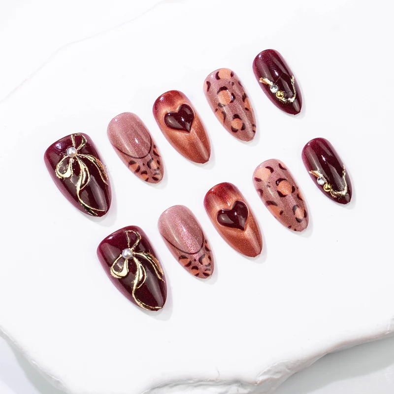 Dekoratives Press-On Nail Art Set mit elegantem Bogen Merkmale Brehn
