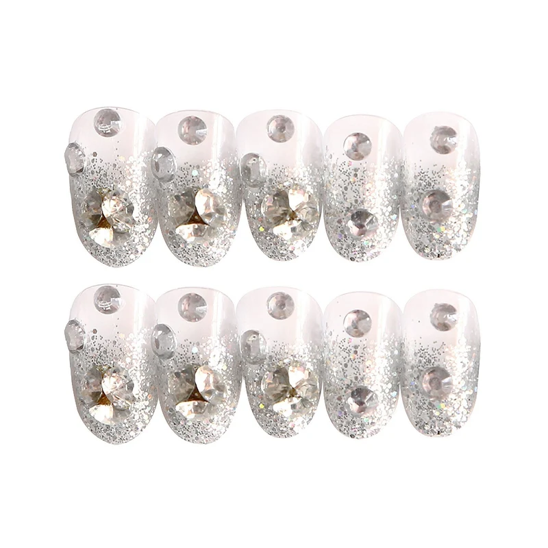 Glitzerndes kunsthandwerkliches Press-On-Nagelset Brehn
