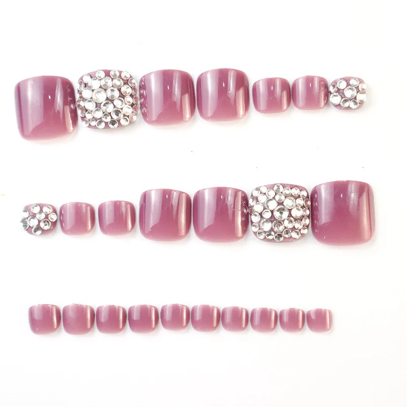 Glamouröse Strass Press-On Zehennagel Set Brehn