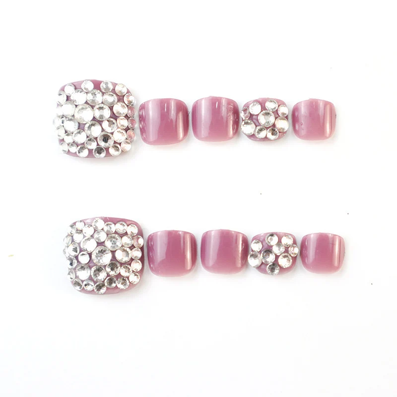 Glamouröse Strass Press-On Zehennagel Set Brehn
