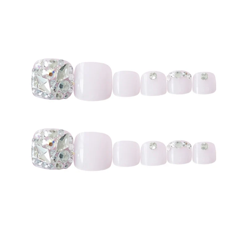 Glamouröse mit Strass verzierte Press-On Fußnägel Brehn
