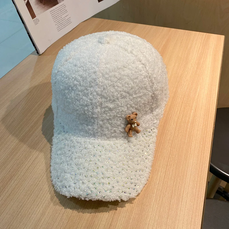 Damen Schimmernde Flauschige Baseball Cap Skanto
