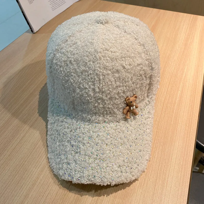 Damen Schimmernde Flauschige Baseball Cap Skanto