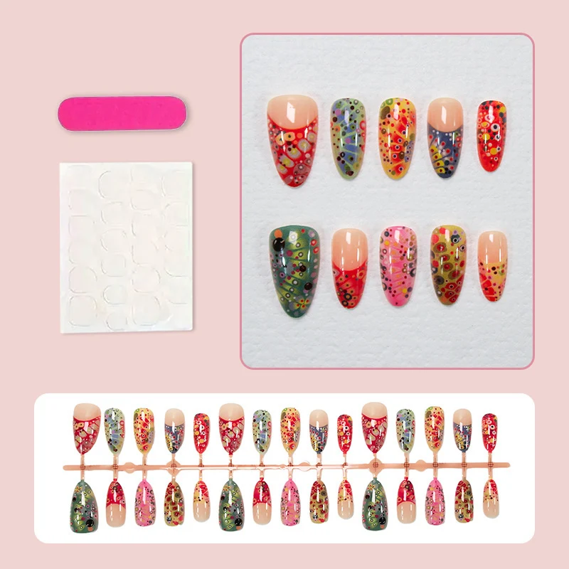 Künstlerisches handgemaltes Press-On Nagelkunstset