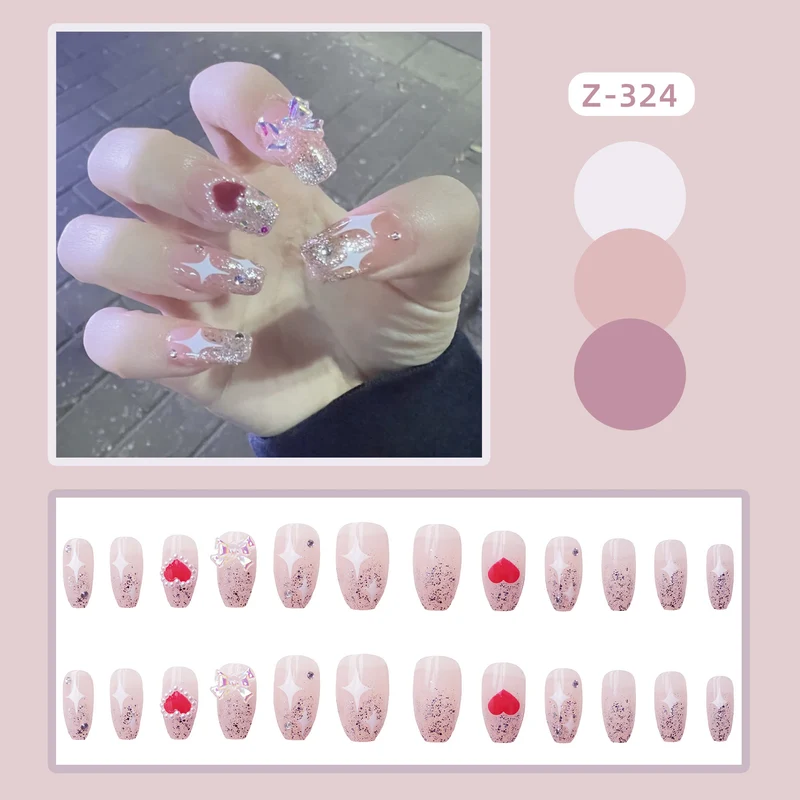 Glamouröse mit Strass verziertes Aufklebnagel-Set Brehn 1790727203