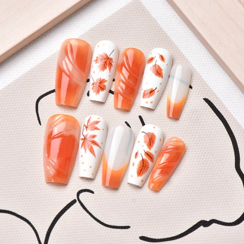 Herbst-Themen Press-On Nagelkunst Set Brehn