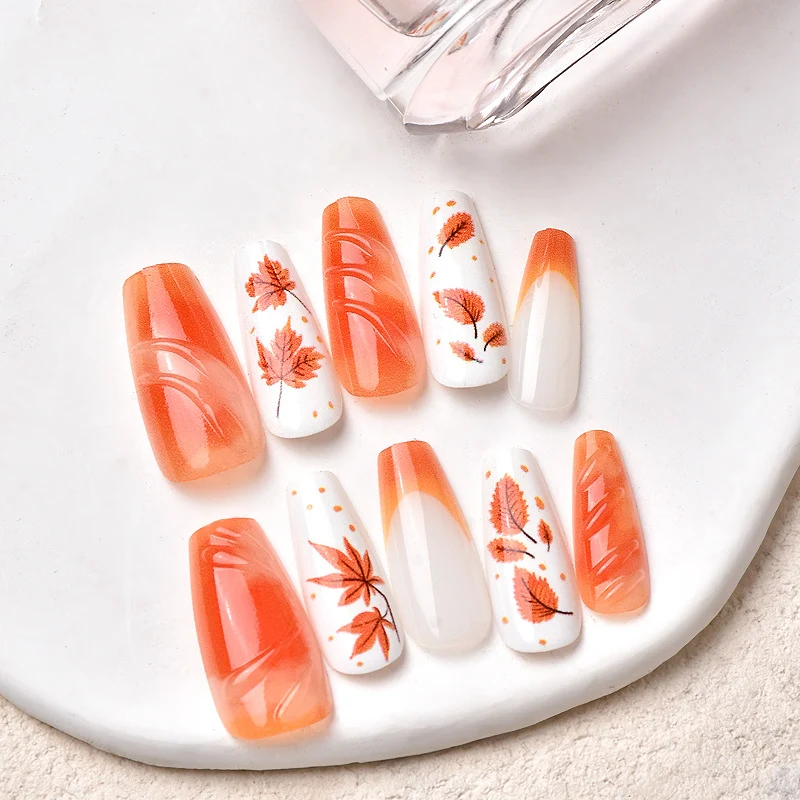 Herbst-Themen Press-On Nagelkunst Set Brehn