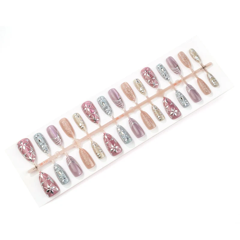 Künstlerisches verziertes Press-On-Nagelset