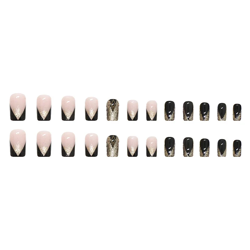 Glamouröse Press-On Nagelset mit Glitzer und künstlerischem Design Brehn