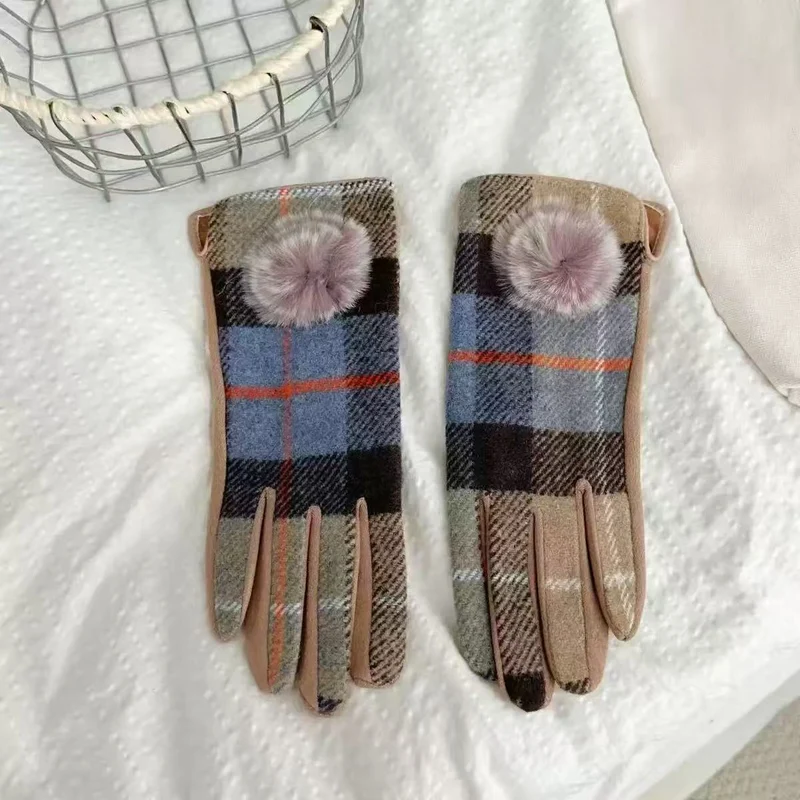Winter Karomuster Touchscreen Handschuhe Brehn