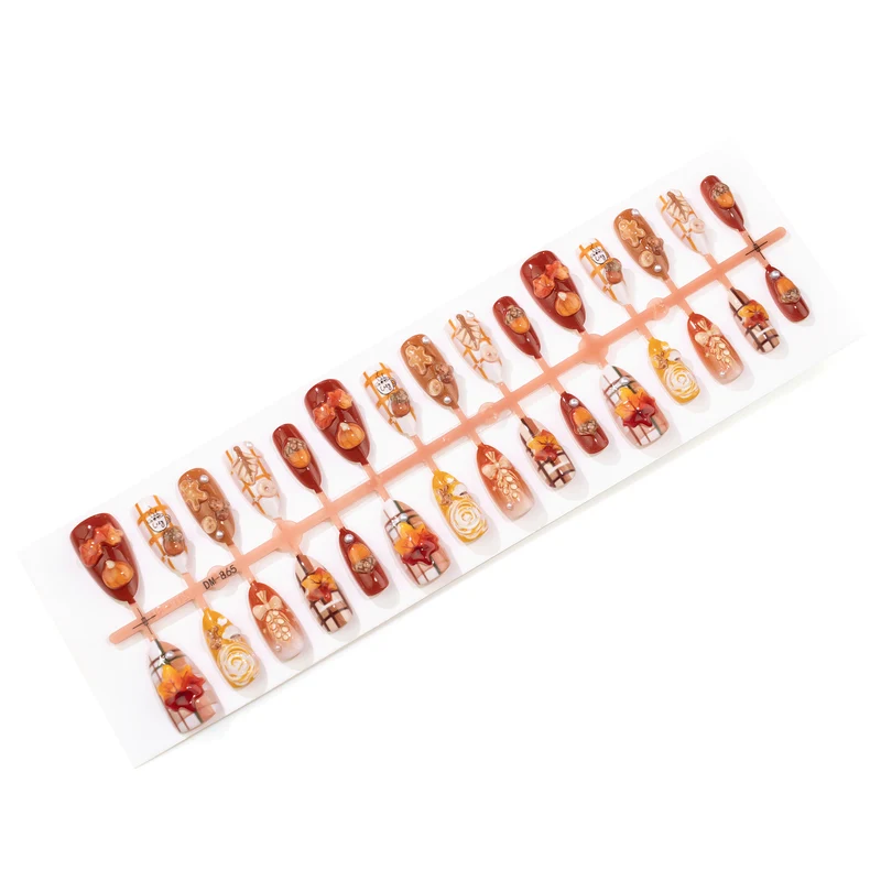 Herbstlich inspiriertes dekoratives Press-On Nagelkunst Set Brehn