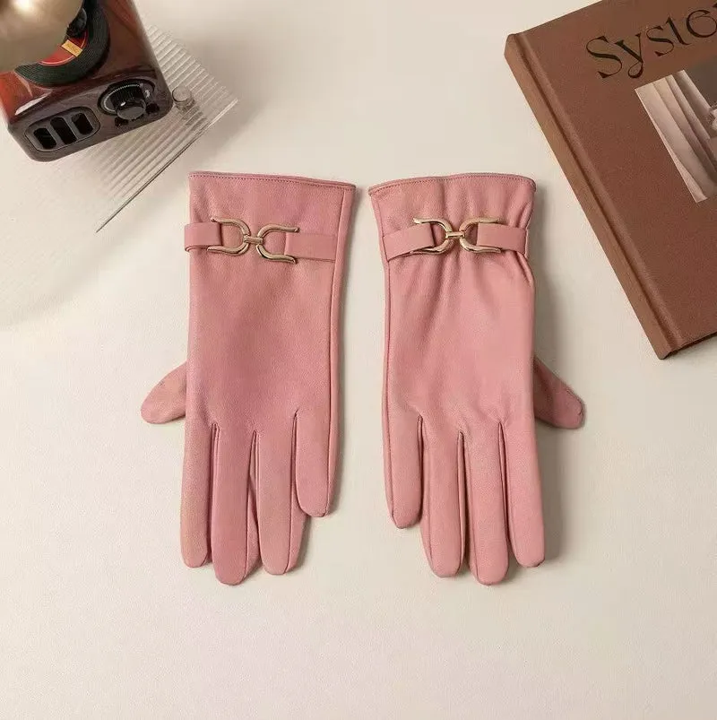 Elegante Lederhandschuhe mit Kettendetails Brehn