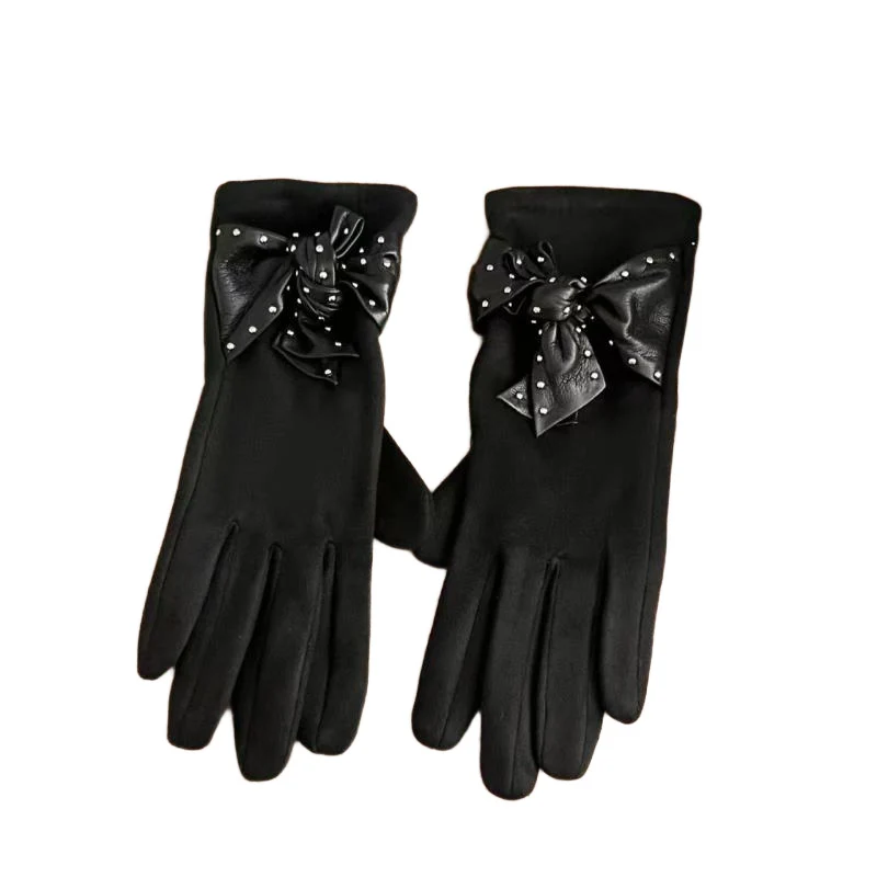 Elegante Bow-verzierte Touchscreen-Handschuhe Brehn