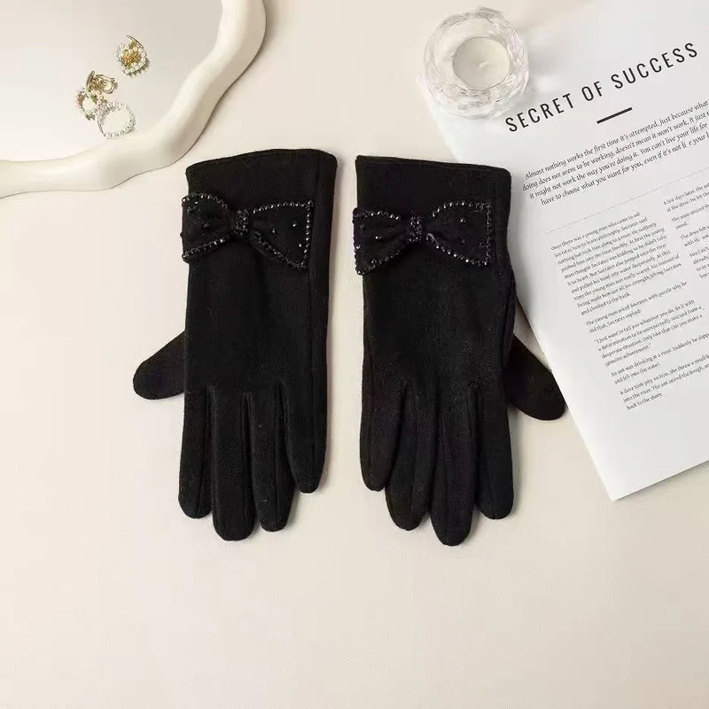 Elegante Bow Detail Touchscreen-Handschuhe Brehn