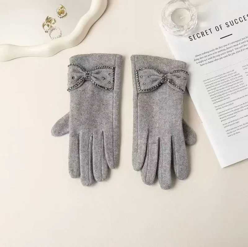 Elegante Bow Detail Touchscreen-Handschuhe Brehn