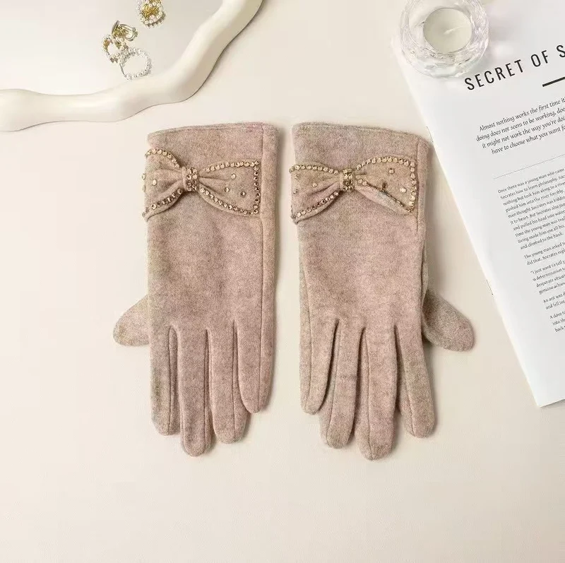 Elegante Bow Detail Touchscreen-Handschuhe Brehn