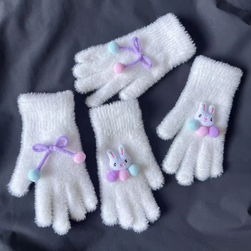 Süße Plüsch-Hasen-Themen Fingerlose Handschuhe Brehn