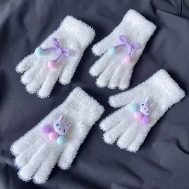 Süße Plüsch-Hasen-Themen Fingerlose Handschuhe Brehn
