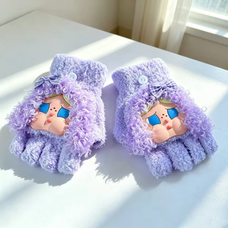 Niedliche Plüsch-Charakter-Fingerlose Handschuhe Brehn