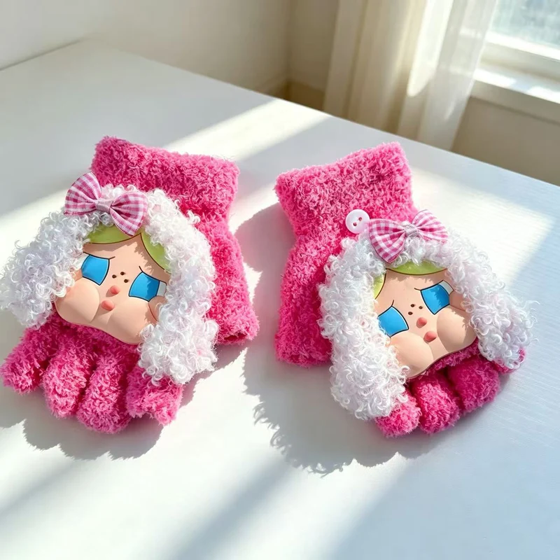 Niedliche Plüsch-Charakter-Fingerlose Handschuhe Brehn