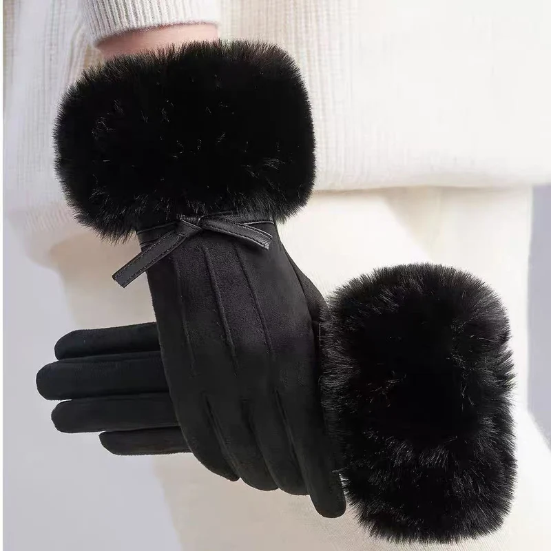 Plüschfell Bündchenhandschuhe Brehn
