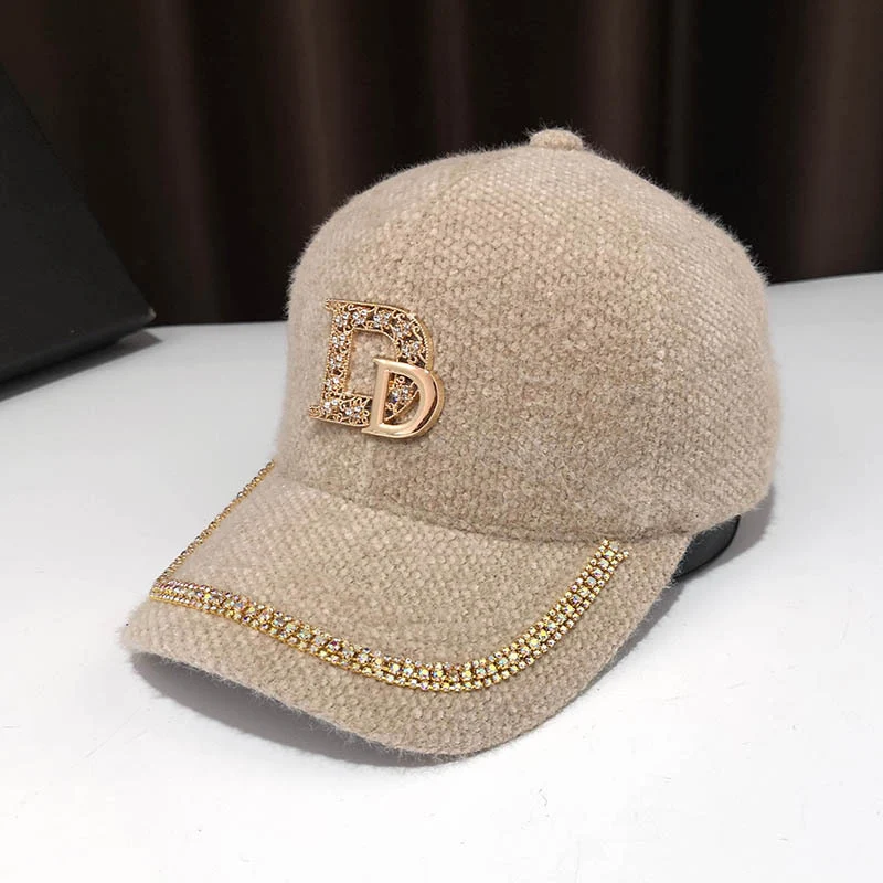 Damen Luxuriöse Verzierte Fleece Baseball Cap Skanto