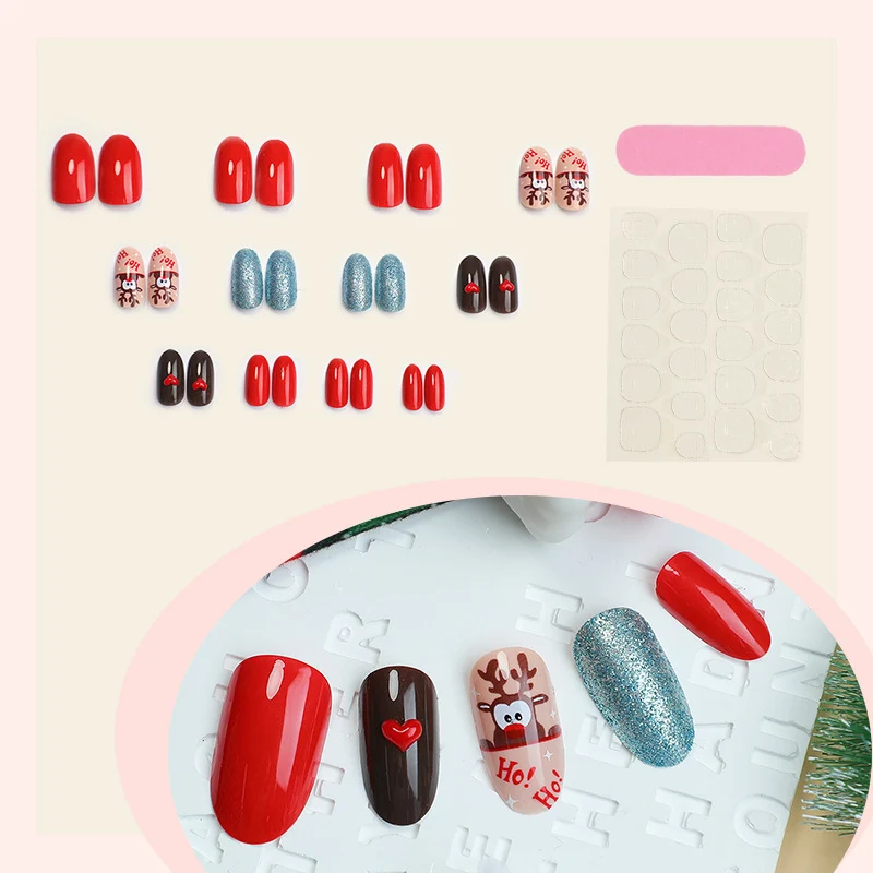 Kreatives urlaubsbezogenes Press-On Nageldesign-Set Brehn