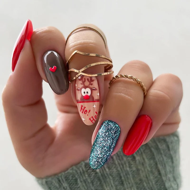 Kreatives urlaubsbezogenes Press-On Nageldesign-Set Brehn