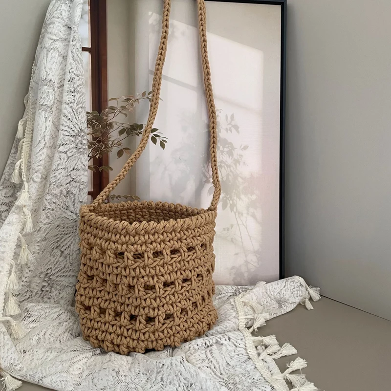 Makramee-Tragetasche im Boho-Stil Skanto